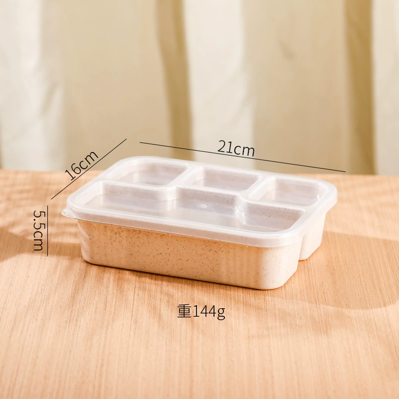 Lunch box, plastic 1000 ml, 4‑compartment kids bento for elementary students, mixed colors