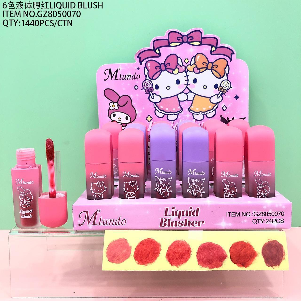 Líquido de rubor de color Mlundo6 transfronterizo, fácil de colorear y colorear, fabricante de maquillaje líquido de rubor natural al por mayor