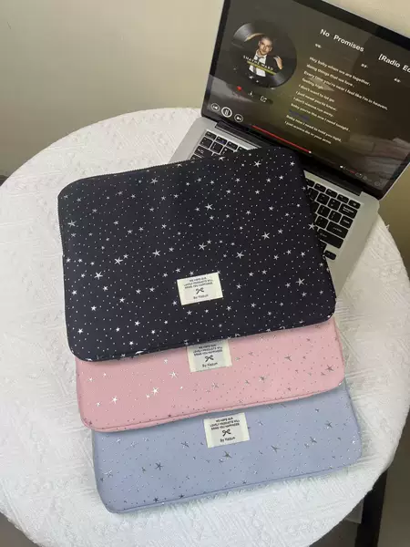 Korean-Style Star Embroidery Computer Bag 11/13/ 15inch Tablet Inner Sleeve Protective Case Ins-Style Notebook