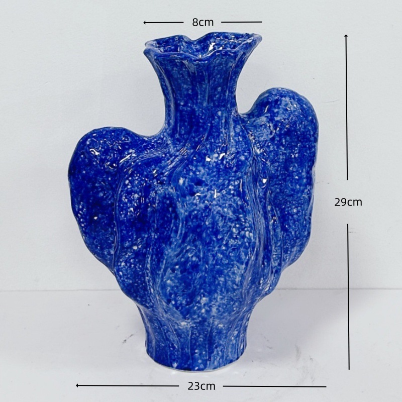 高級感のある新中式レトロな青花磁器の花瓶、フラワーアレンジメント、水栽培の花、リビングルームや玄関の装飾品