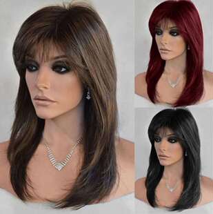 Cross-border European and American foreign trade wig fashion female pear flower head Amazon ebay hot air bangs rose net wig