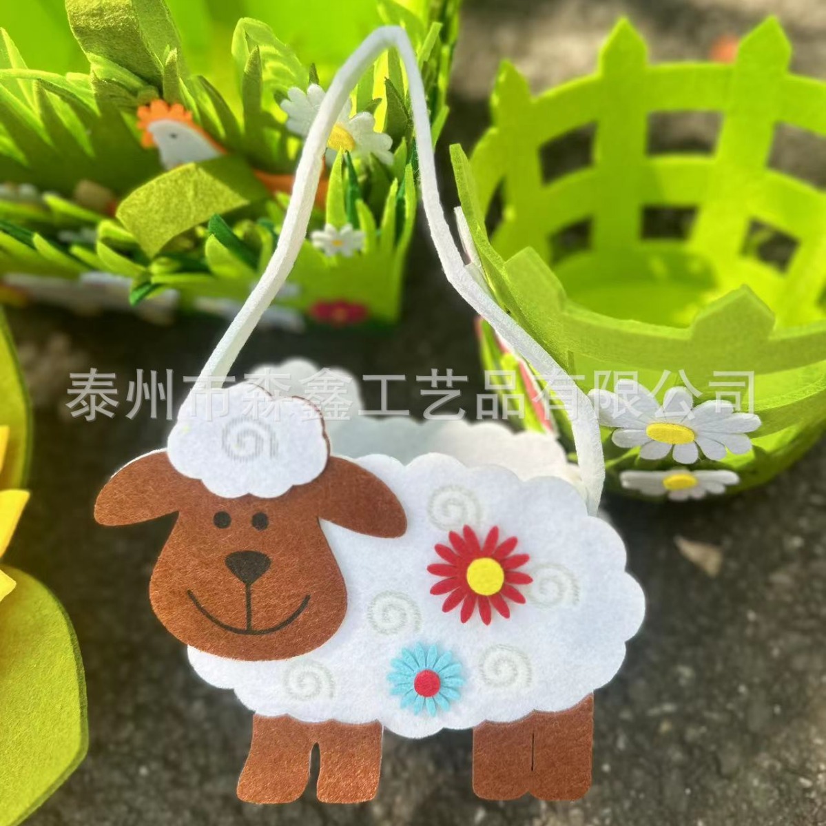 源头厂家供应复活节系列无纺布装饰手提篮子鸡蛋糖果喜蛋收纳礼盒