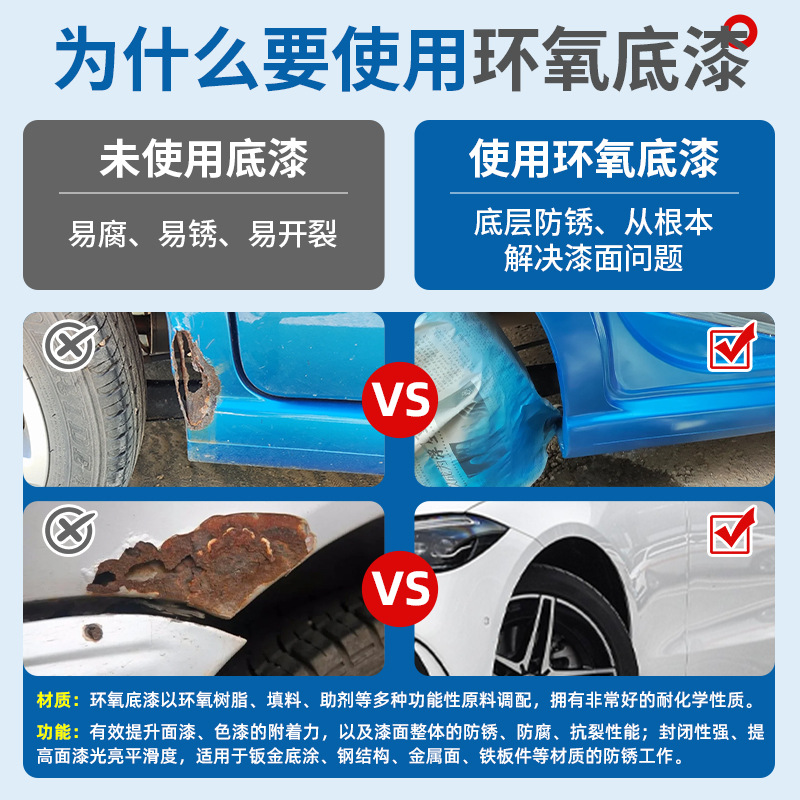 防锈漆金属防腐汽车钣金环氧底漆自喷漆富锌中途底盘免打磨专用漆