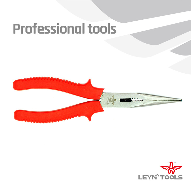 湖南利鹰厂家直销6-8寸尖嘴钳德式抛光单色条纹柄尖嘴钳