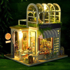 手工小屋花房花店小房子场景建筑模型屋积木摆件生日礼物女生