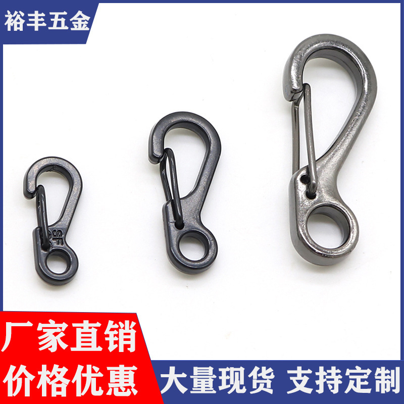 批发三种规格小中大弹簧扣合金宠物狗扣 登山扣迷你弹扣d扣钩扣