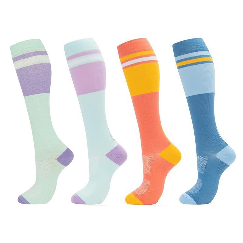 Juego de 6 pares de calcetines deportivos de compresión transfronterizos para fitness, calcetines largos de compresión para pantorrillas para hombres y mujeres, calcetines de compresión elásticos. image 71