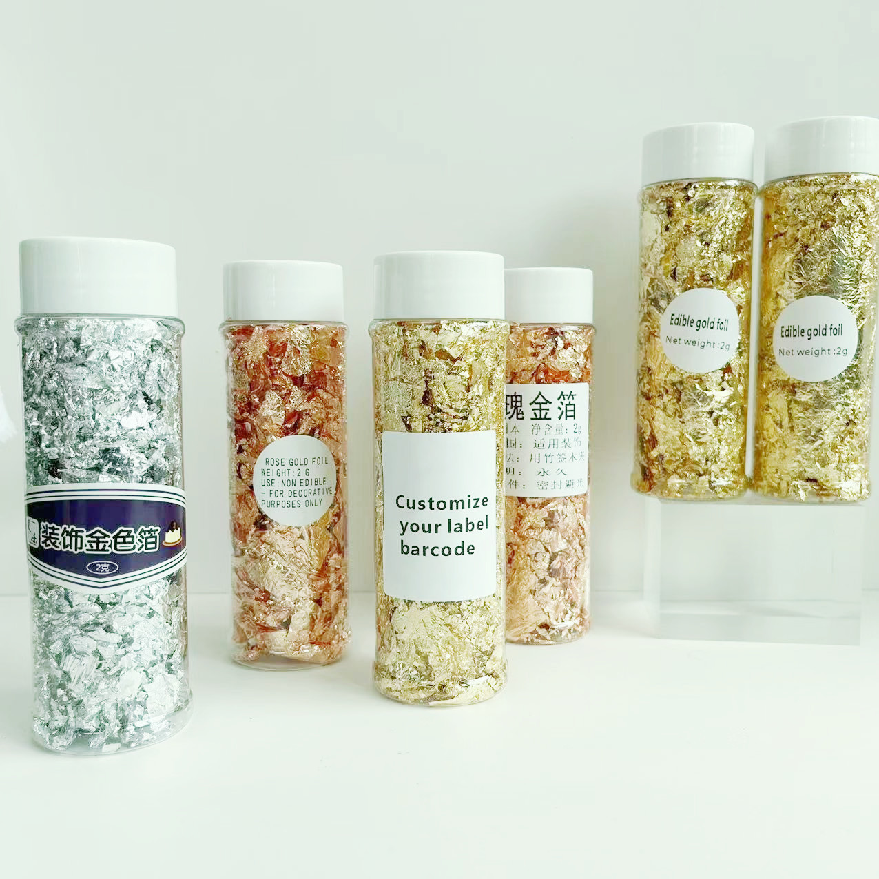 DIY cristal goteo material de decoración oro plata papel de papel de oro manicure material de decoración fragmentos de oro