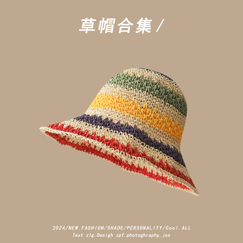 French sweet and cute floral lace sun hat, women's spring and summer outdoor travel beach sun hat