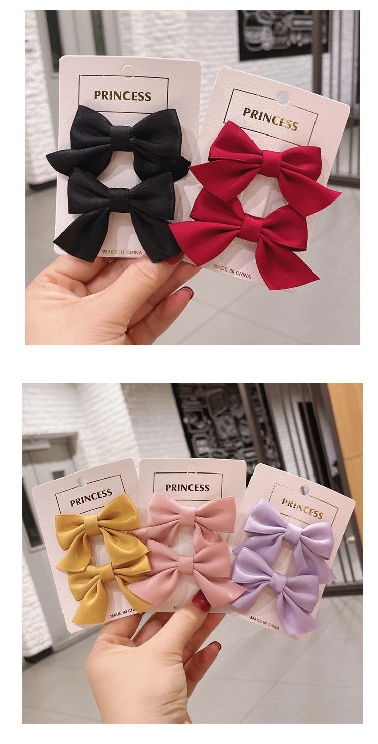 Korean Solid Color Bow Headdress Clip display picture 3