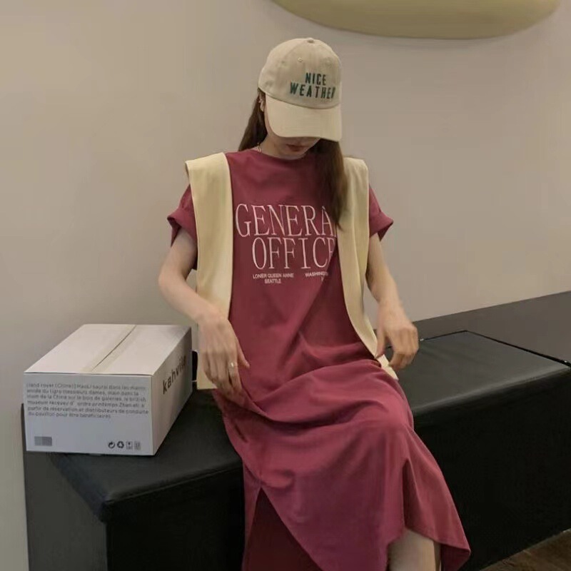 T-Shirt Dress Women's Short-Sleeved Long Summer 2025 New Loose Korean Fashion Long Skirt Lazy Skirt Casual Skirt T-Shirt Dress Women's Short-Sleeved Long Summer 2025 New Loose Korean Fashion Long Skirt Lazy Skirt Casual Skirt