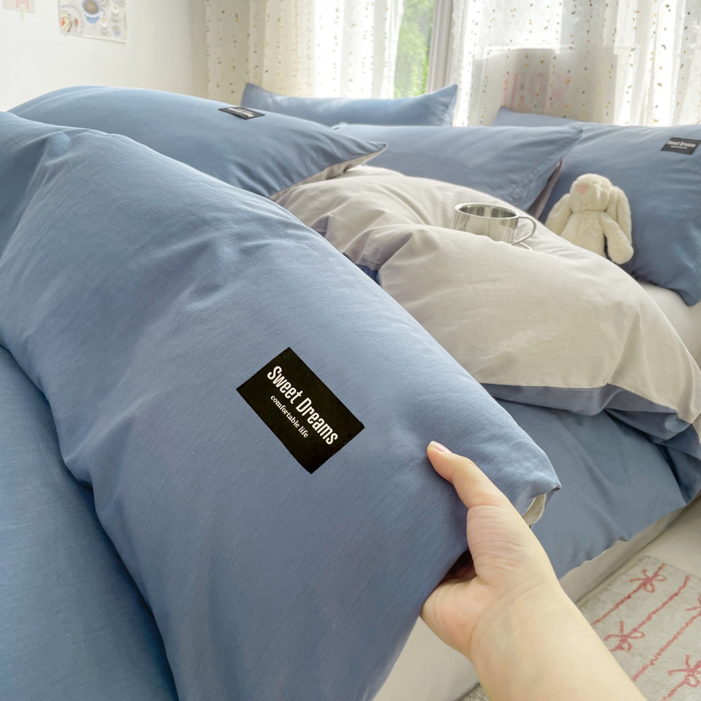 100% cubierta de algodón cubierta de edredón de algodón 150 * 200cm dormitorio de estudiantes cubierta de edredón de una sola persona cuatro estaciones universal