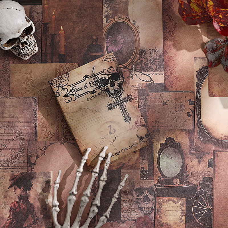 Código Xuanji no adhesivo libro de material retrógrado tela de mano material de decoración DIY mensaje libro de notas