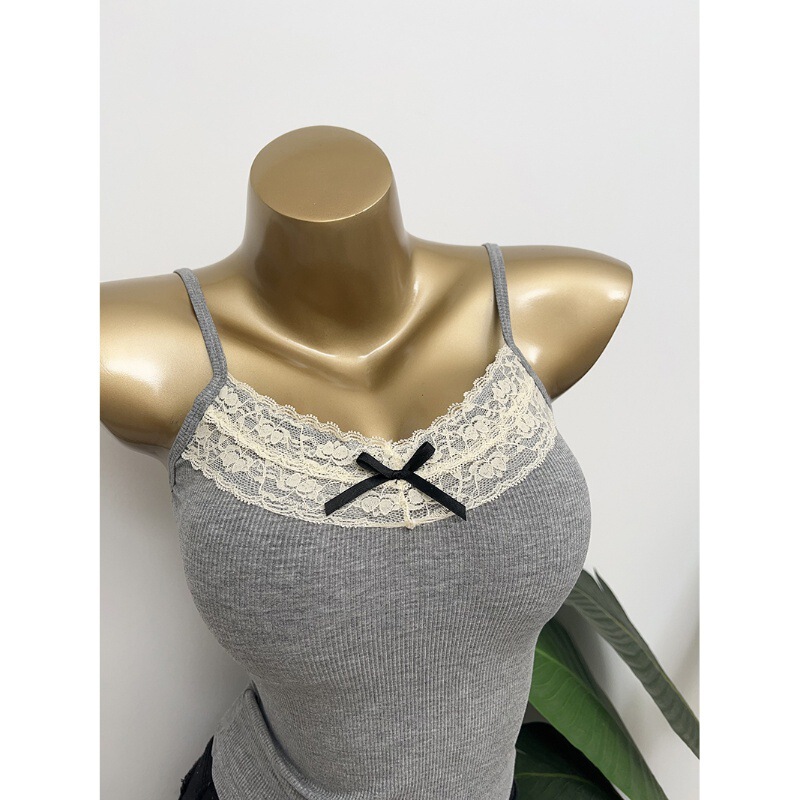 Padded included! Current recommend/Pure Desire Lace Lace Bow Chest Shirt Camisole Top with Base Padded included! Current recommend/Pure Desire Lace Lace Bow Chest Shirt Camisole Top with Base