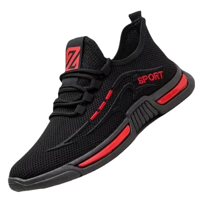 2025 г., дышащая повседневная мужская обувь с сеткой, спортивная модная обувь без шнуровки, мужские высоко выглядящие, самая популярные вязаные кроссовки для бега Fly