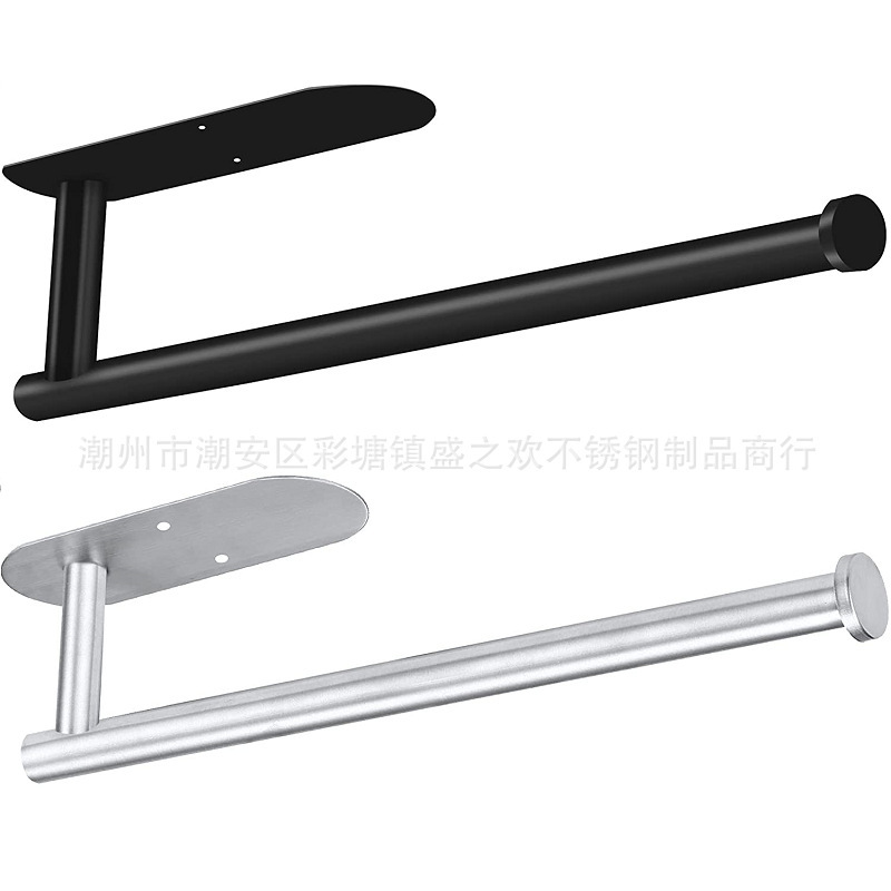 Kitchen Paper Towel Holder Cabinet Holder 304 Stainless Steel Bathroom Towel with Sticky Paper Towel Roll Holder Multi-Function