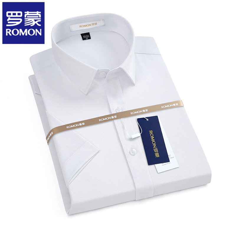 Romon Men's Business Short-Sleeved Shirt 2026 Summer Thin Professional Formal Wear Versatile Casual Workwear White Shirt Romon Men's Business Short-Sleeved Shirt 2026 Summer Thin Professional Formal Wear Versatile Casual Workwear White Shirt