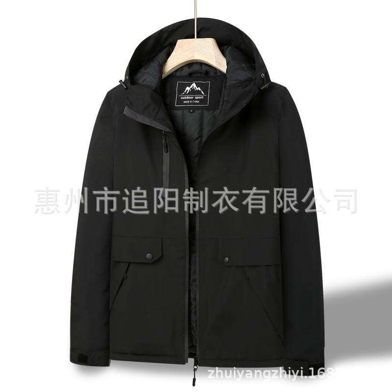 戸外保温ベルベット突撃服カスタム防風作業服ジャケットカスタムフード付きジッパーコートロゴ|undefined