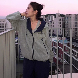 Ready Stock Reversible Polar Fleece Autumn and Winter Hooded Jacket Eight Milk Casual Loose Reversible Top Barnn*T