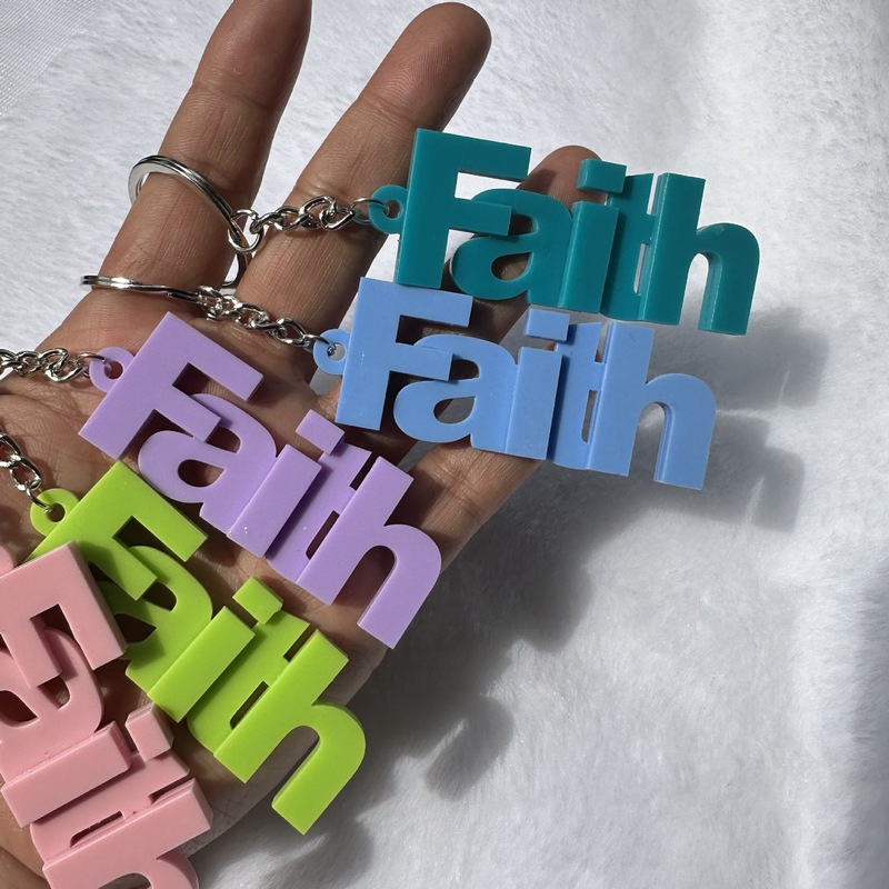 3D プリントされたインスピレーションを与える信仰キーホルダーバッグバックルアクリルetsy インスピレーションを与えるペンダント|undefined
