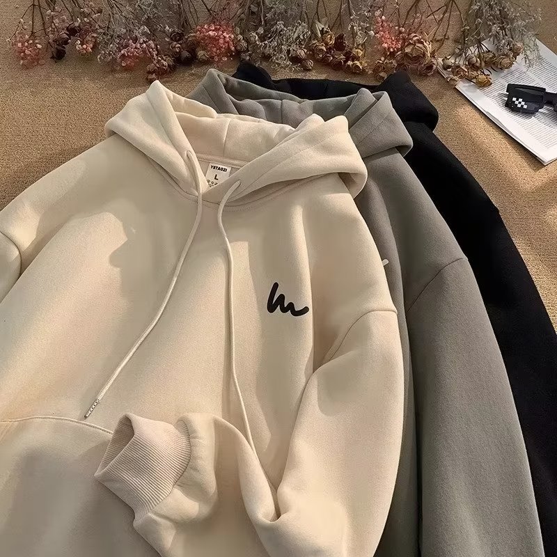 American hooded sweater men's and women's 2024 spring and autumn thin fashion brand oversize Korean style lazy style loose top