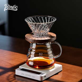 ✅ Bincoo Temperature-Controlled Hand-Brewed Coffee Set Glass Sharing Pot V60 Filter Cup Hand Grinding Full Set Extraction Brewer