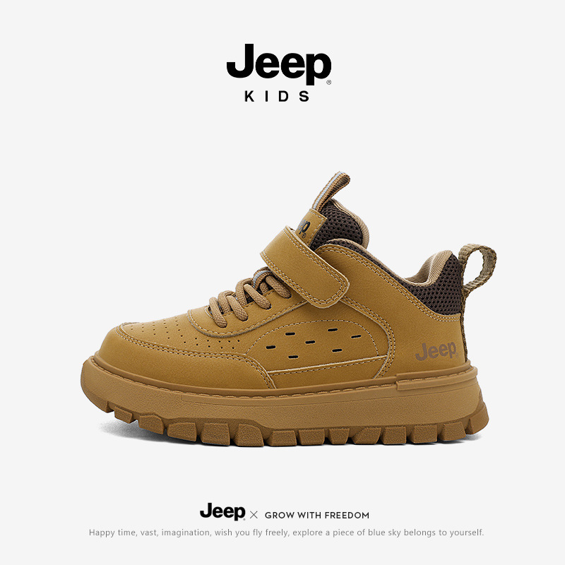 Jeep Kidsren's Shoes Autum Sports Shoes Boys' Sneakers 2025 New Outdoor Hiking Shoes Medium and Large Kidsren's Lightweight Kidsren's Shoes