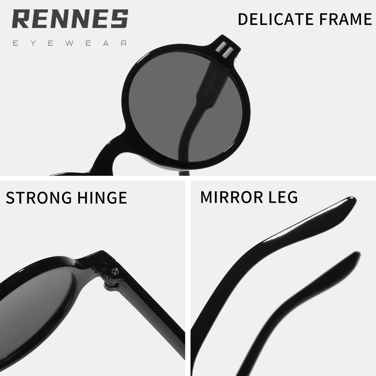2023 nuevo marco redondo gafas de sol de moda clásica gafas de sol retro color claro cara pequeña gafas de sol moda femenina 97127