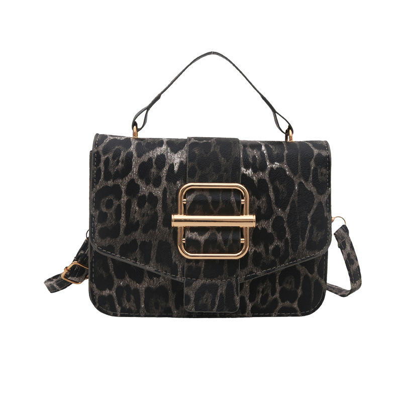 2024 invierno estampado leopardo nueva moda retro brazaletes de hombro pequeño bolso de mujer letras hardware simple
