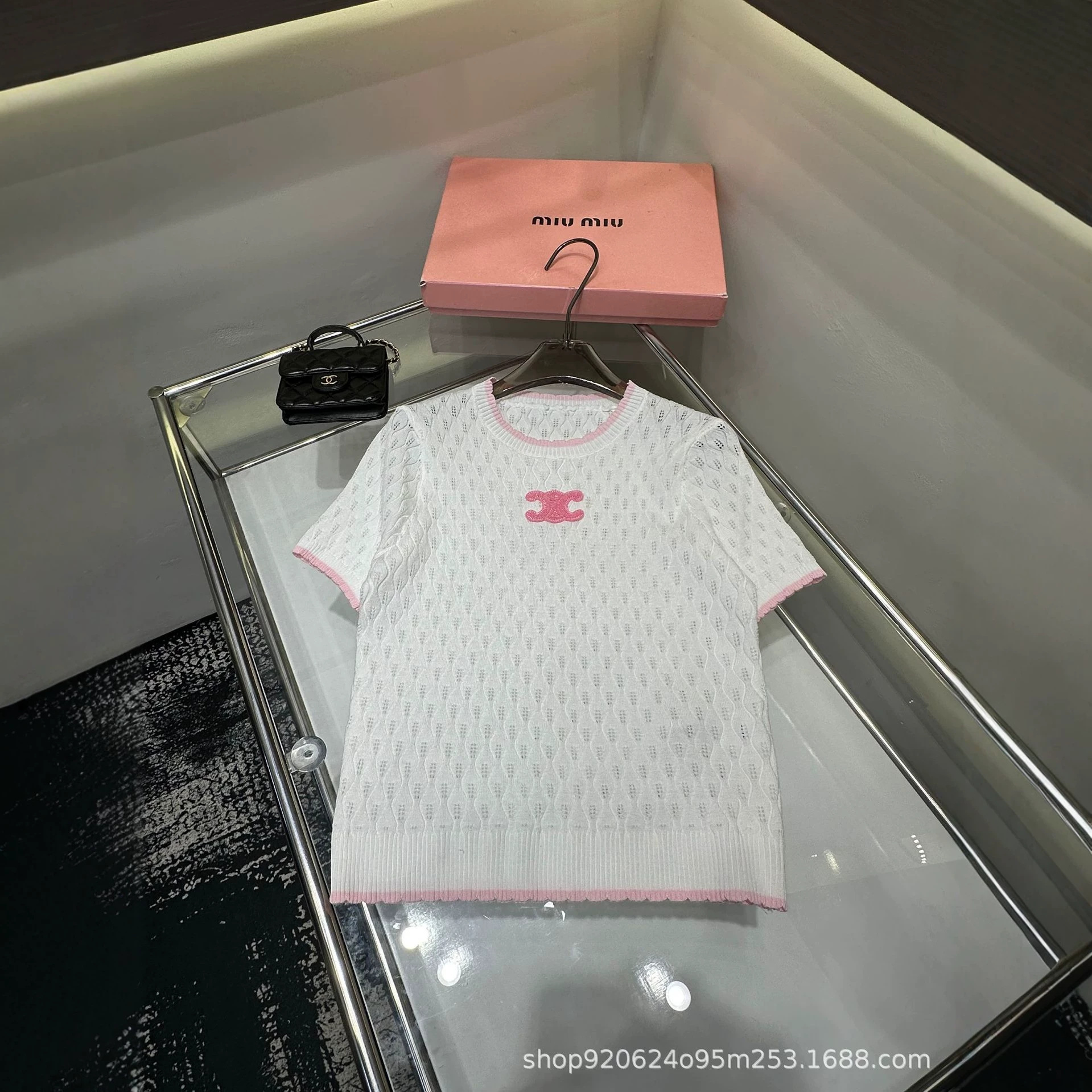 Ce26 New Summer Style Lettered Hollow Knitted Short-Sleeved Vest