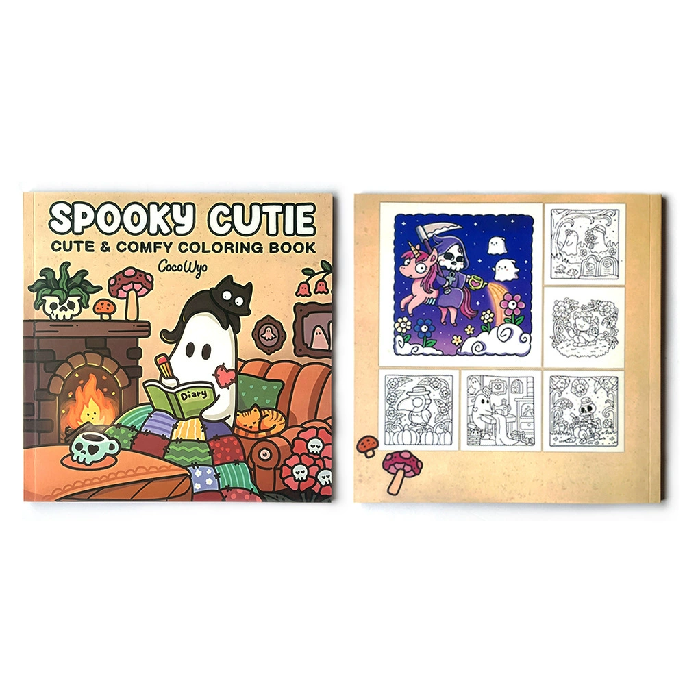 Раскраска (Spooky Cutie) в мягкой обложке, детская квадратная 21×21 см, подарочная