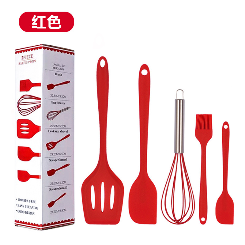 Spot transfronterizo mango de madera silicona herramientas de cocina para el hogar juego de 12 piezas olla antiadherente olla de cocción pala cuchara de sopa juego de utensilios de cocina