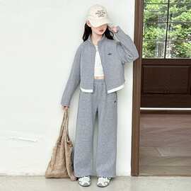 女童运动套装春秋2026新款中大童连帽开衫卫衣卫裤休闲两件套韩版