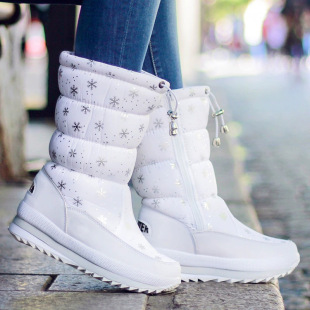 Cross-border Foreign Trade Northeast Women's Anti-slip Snow Boots Thickened Warm Winter Casual Waterproof Women's Shoes Medium Large Cotton Shoes