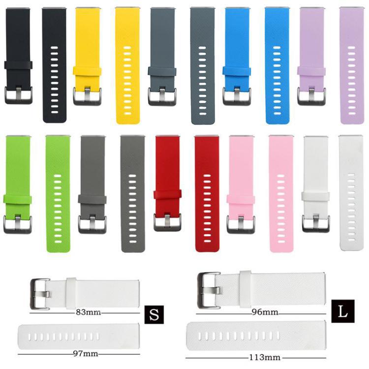 Para Fitbit Blaze xDfind hebilla de acero twill sólido correa de silicona S / L