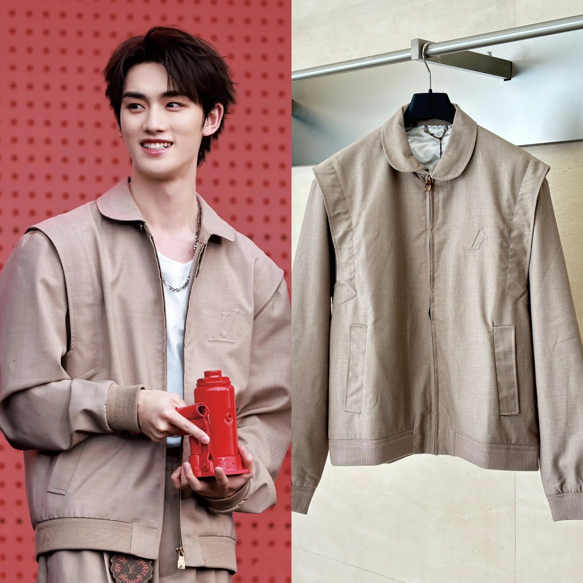 Ceiling Quality 25Fw Trendy Brand New V Letter Embossed Lapel Zipper Wool Bomber Jacket