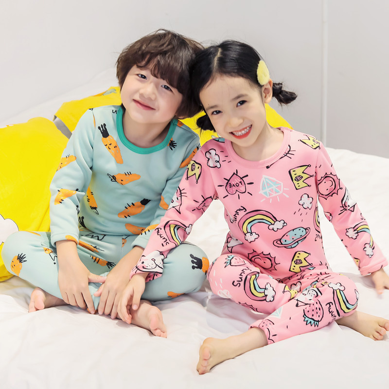 어린이 열 속옷 아동복 기모 세트 소녀 겨울 옷베이스 소년 가을 옷 바지 어린이 홈 옷