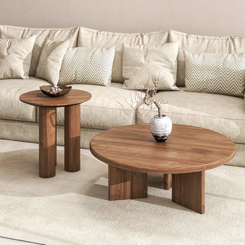 Sofá de madera sólida, sofá de madera sólida, mesa de té pequeña, sala de estar, esquina de madera retro doméstica, mesa de té, mesa redonda, mesa de té