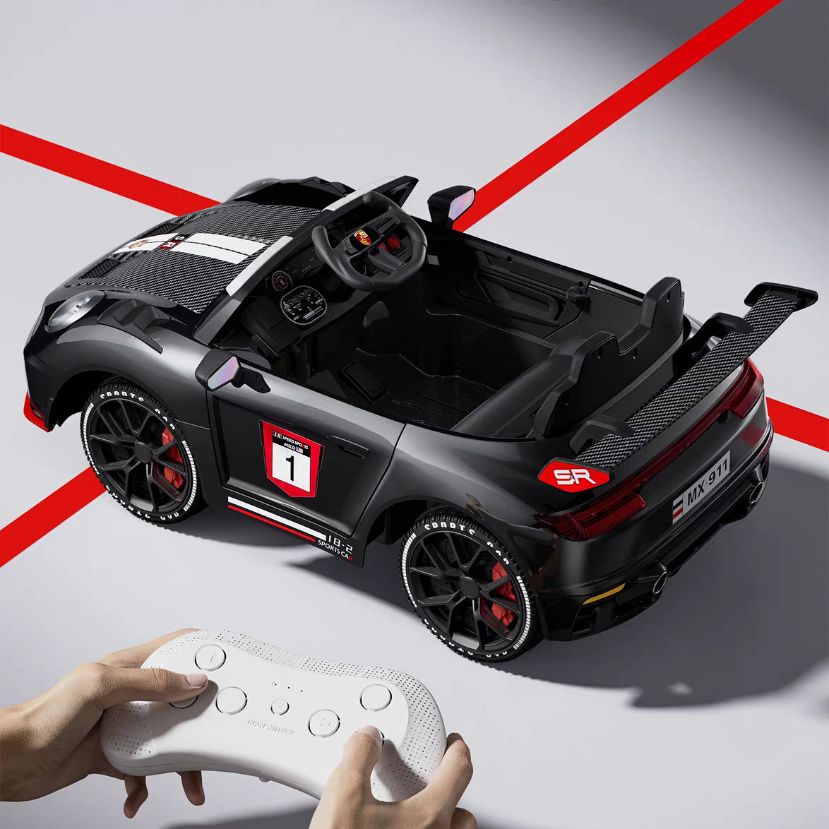 Nuevo coche eléctrico de cuatro ruedas para niños, coche de control remoto para niños, niños, niños
