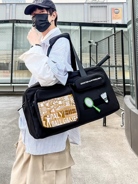 New Portable Rectangular Badminton Bag, Generous Bag, Multi-Compartment Anti-Scratch Large-Capacity Men's and Women's Sports Fitness Bag
