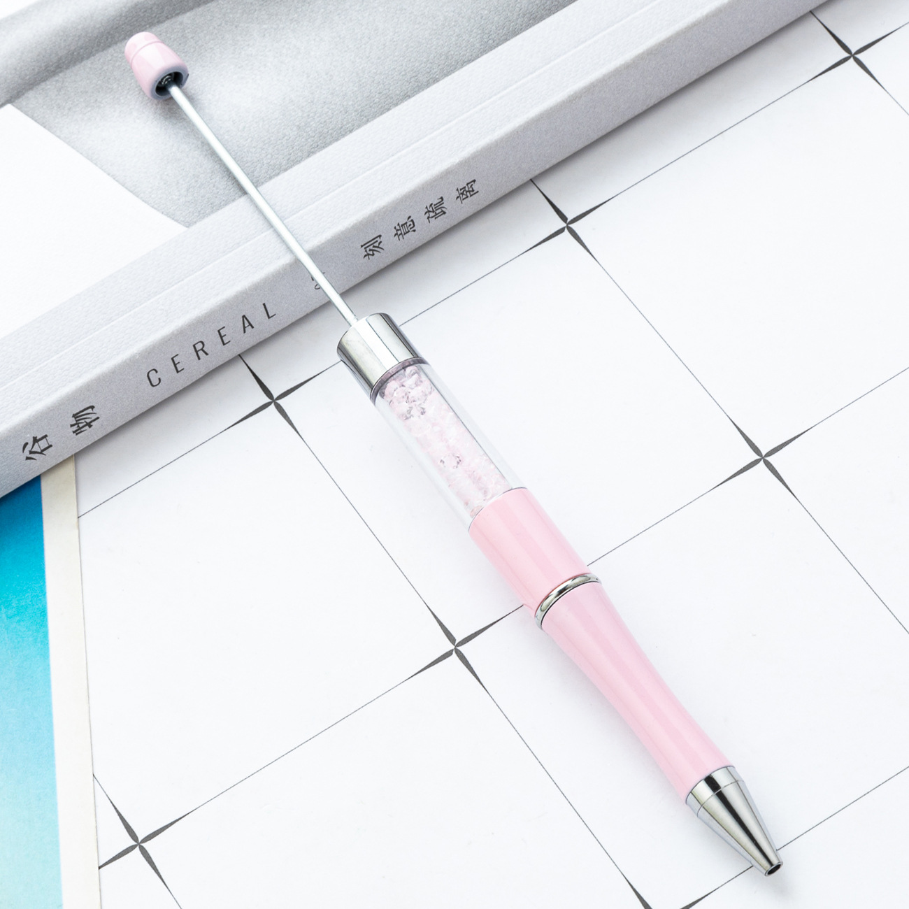 Bolígrafo con cuentas de cristal de bricolaje bolígrafo con cuentas de plástico giratorio multicolor bolígrafo de regalo publicitario creativo al por mayor