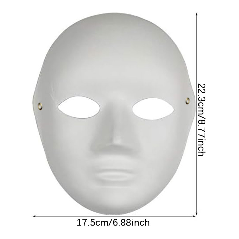 Amazon venta caliente máscara en blanco pulpa blanca props de jardín de infantes dibujado a mano carnaval máscara de graffiti DIY