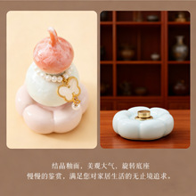 高颜值福禄结晶釉陶瓷旋转小葫芦旋转葫芦桌面国潮汽车摆件装饰礼