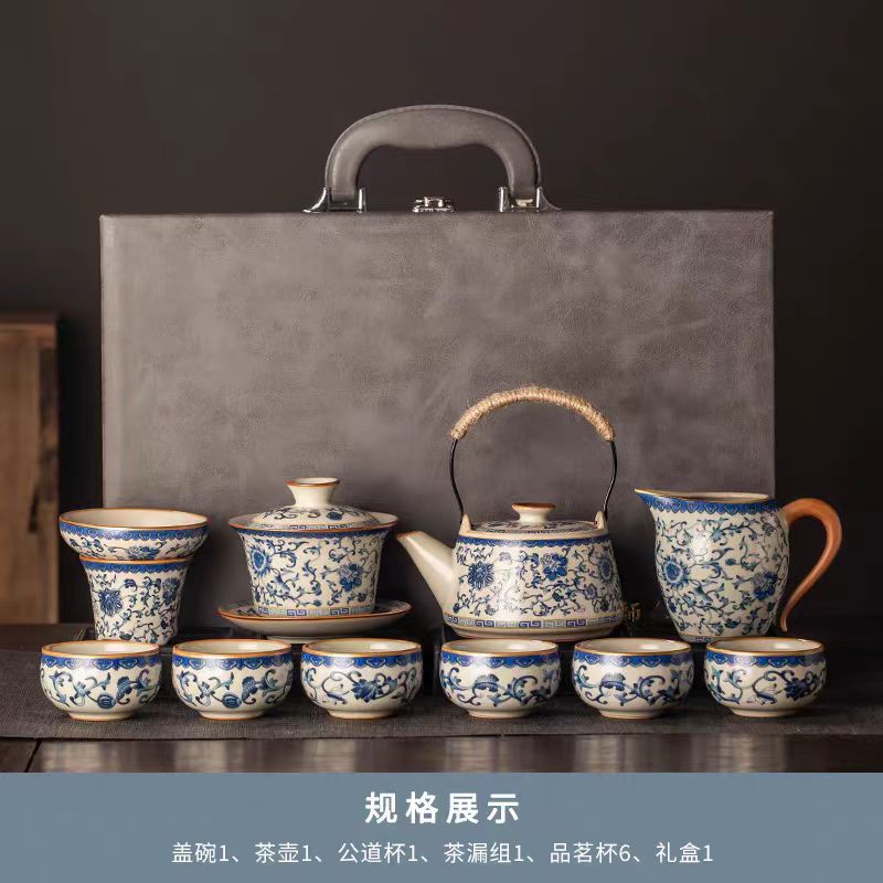 Alta calidad Nuevo 2024 nuevo arroz verde huangru horno kung fu conjunto de té doméstico ligero de lujo de alta calidad cerámica china tetera taza de té