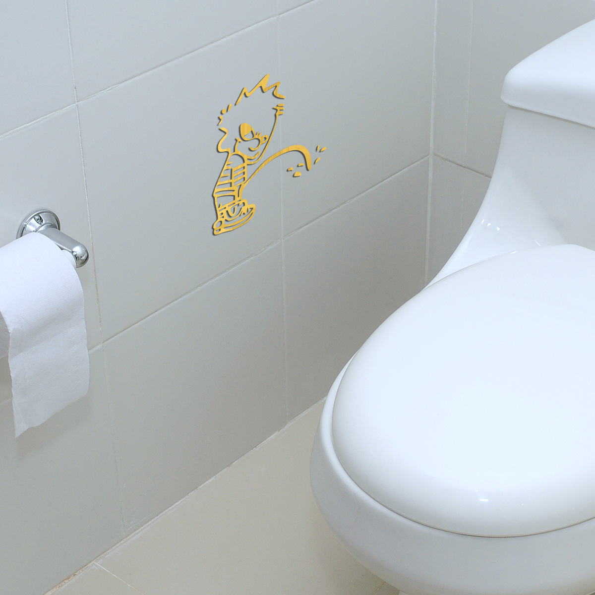 JMY3908 creativo transfronteriza pegatinas de decoración de inodoro tridimensional 1mm acrílico pegatinas de pared diseño de la pared del inodoro