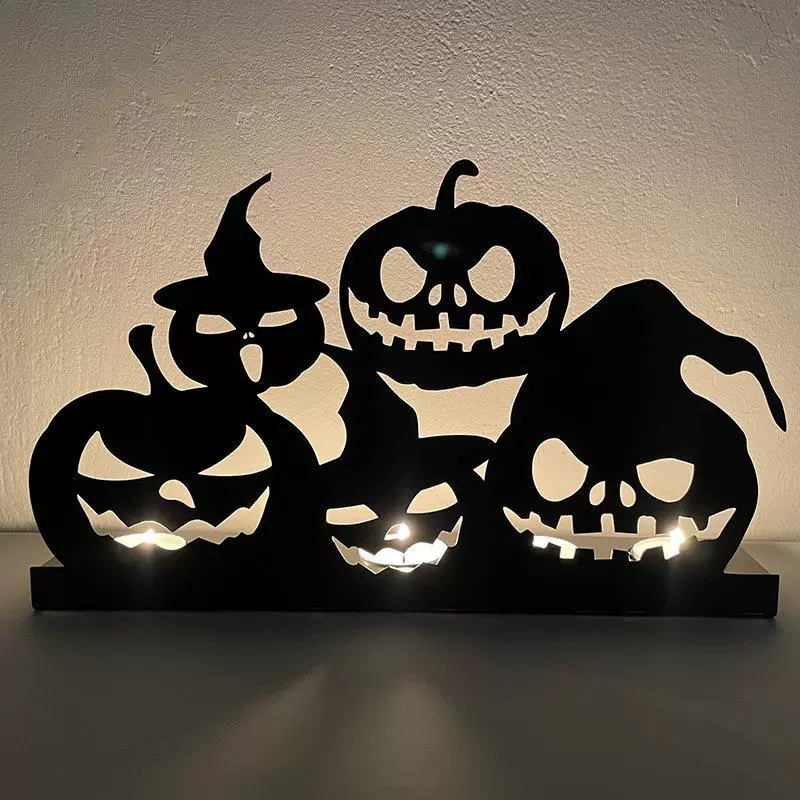 Трансграничные новые украшения на Хэллоуин Тыква фонарь череп подсвечник Креативные украшения украшение интерьера дома