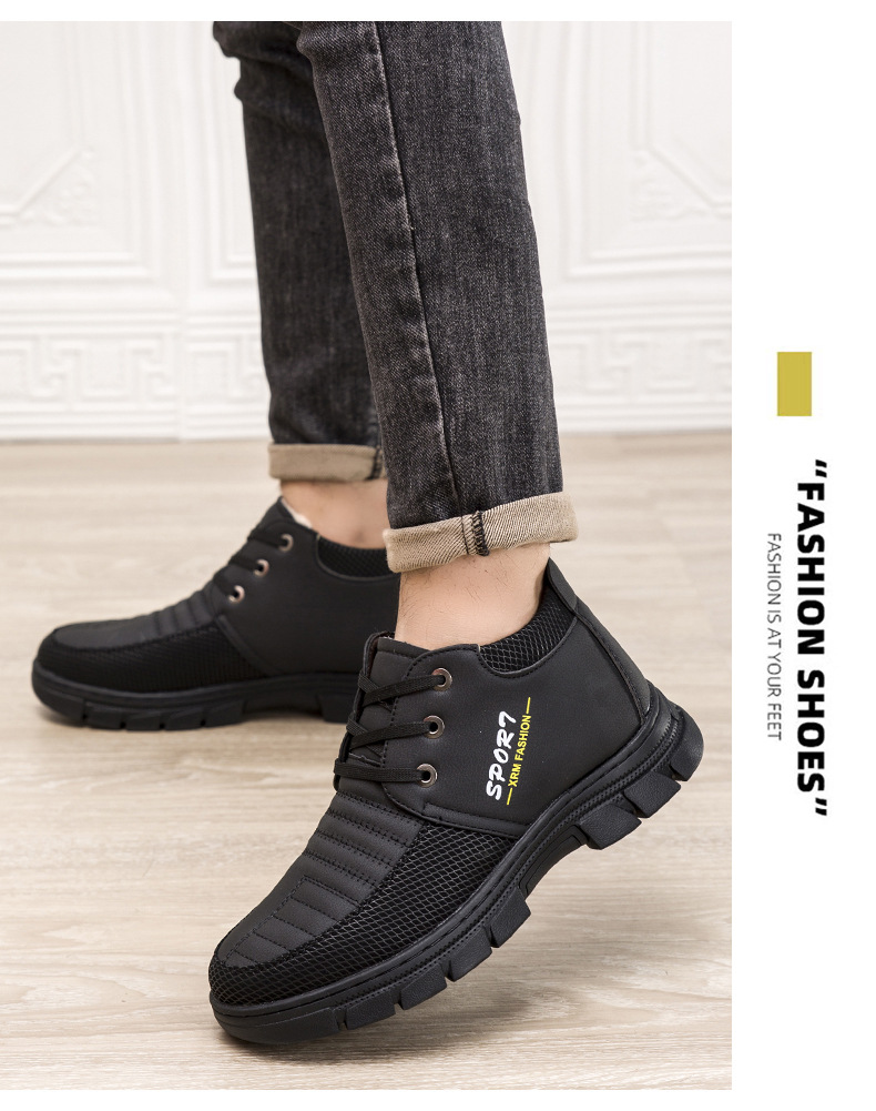 Bottes de neige d'hiver 2025 pour hommes, résistantes et durables, semelle souple antidérapante, doublure polaire, chaudes et épaisses, idéales pour la randonnée en extérieur._voghion.com