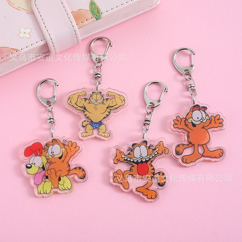 Cross-border Garfield cat daily cartoon acrylic keychain cute bag pendant backpack key decoration Cross-border Garfield cat daily cartoon acrylic keychain cute bag pendant backpack key decoration