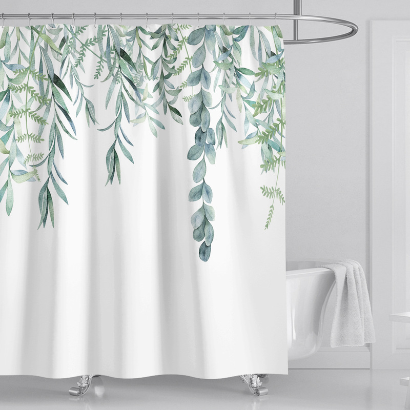 ✅ Factory In-Stock Simple 3D Polyester Waterproof Bathroom Shower Curtain Four-Piece Set DIY Digital Printing Shower Curtain Wholesale