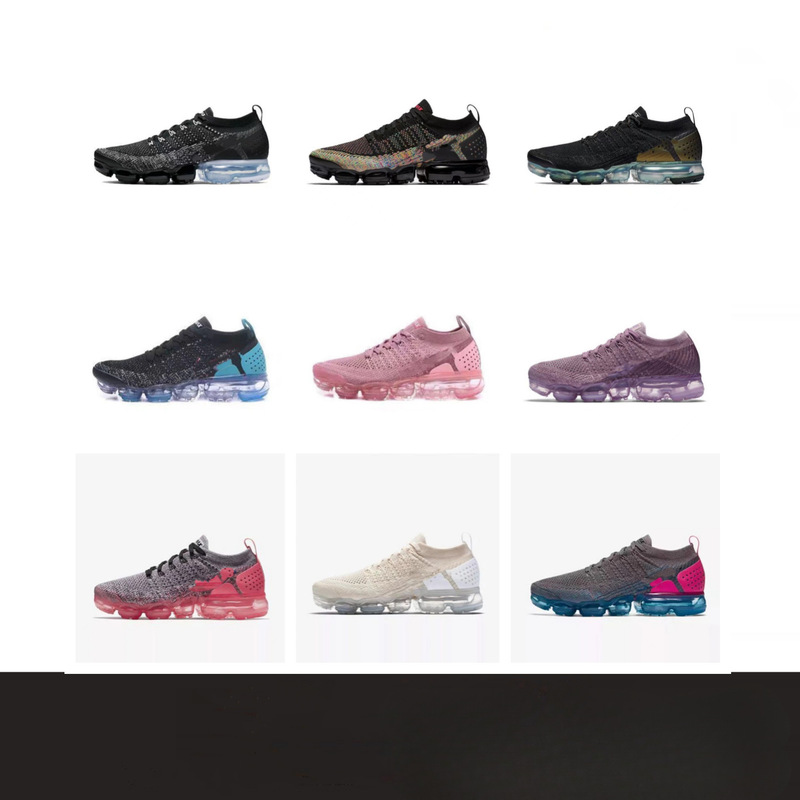 Cross-Border 2.0 Flying Line Knitted Running Shoes, Large Air Cushion Cushioning and Breathable Sports Running Shoes for Men and Women, Couples